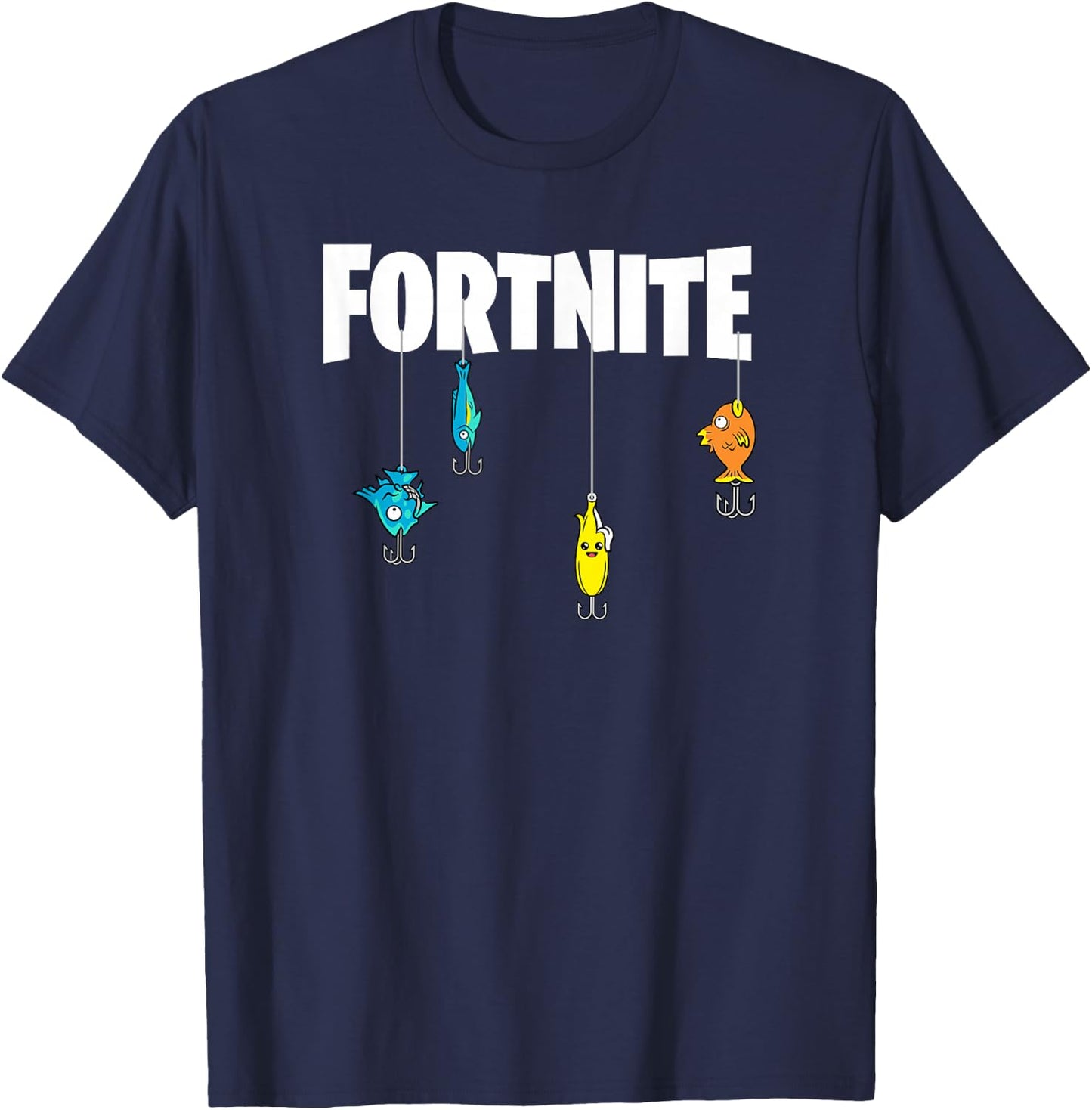 Fortnite Logo Lures White T-Shirt - T-Shirt | Navy