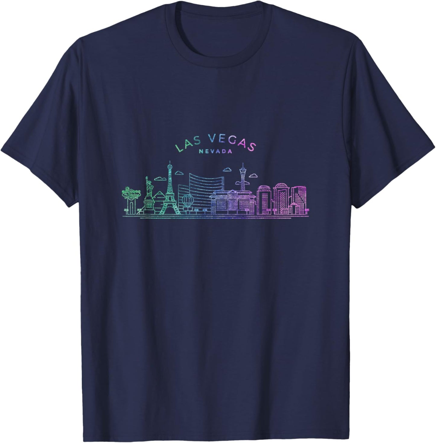 Las Vegas Skyline Cityscape City Metropole T-Shirt - T-Shirt | Navy