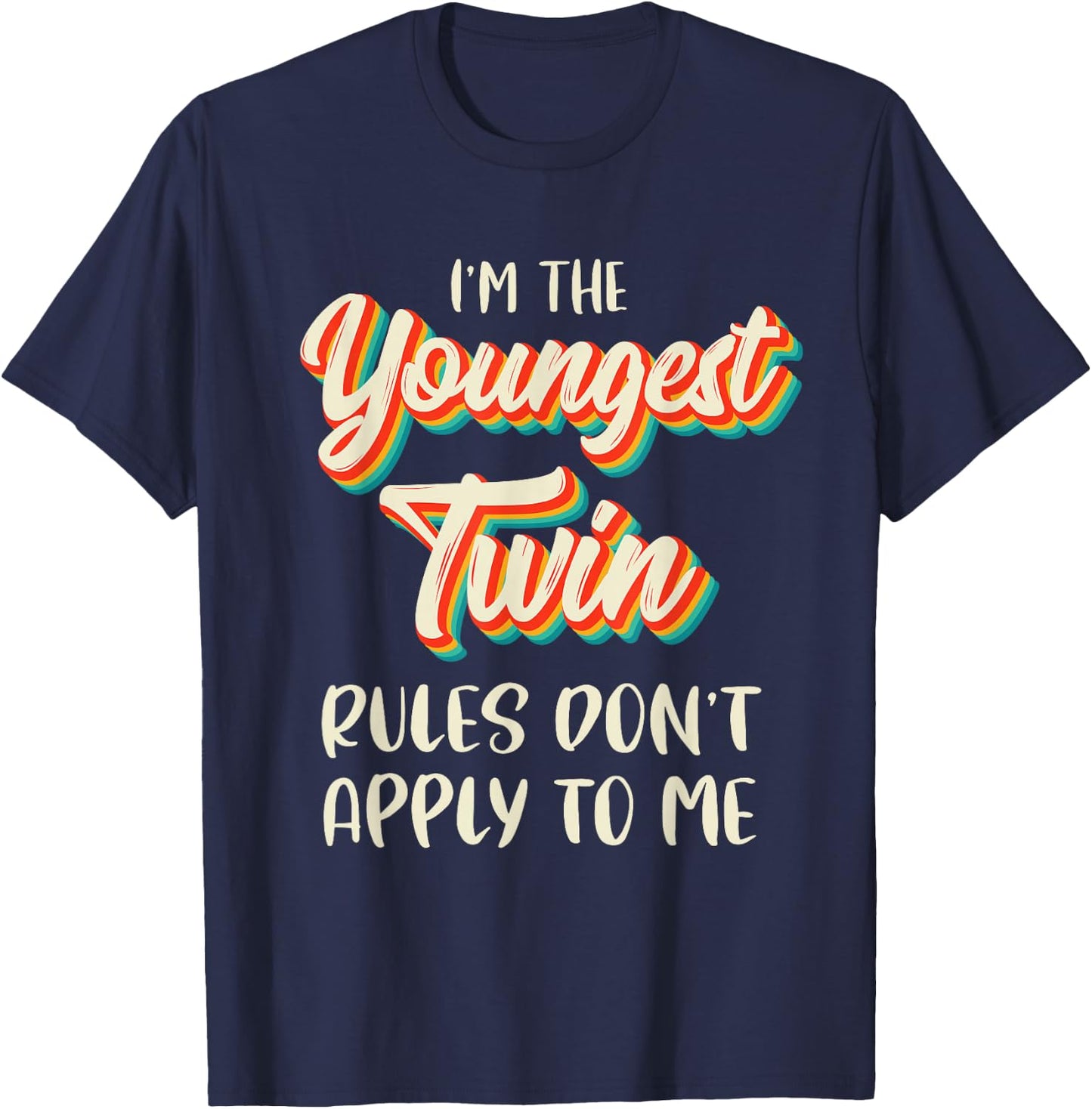 Twins Shirt Boys Girls Birthday Funny Siblings Youngest Twin T-Shirt - T-Shirt | Navy