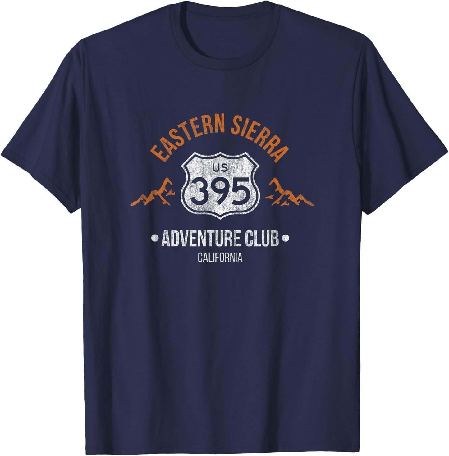 California Highway 395 Eastern Sierra Hiking Adventure Club T-Shirt - T-Shirt | Navy
