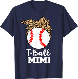 T-Ball Mimi Funny Leopard T-Ball Mimi T-Shirt - T-Shirt | Navy