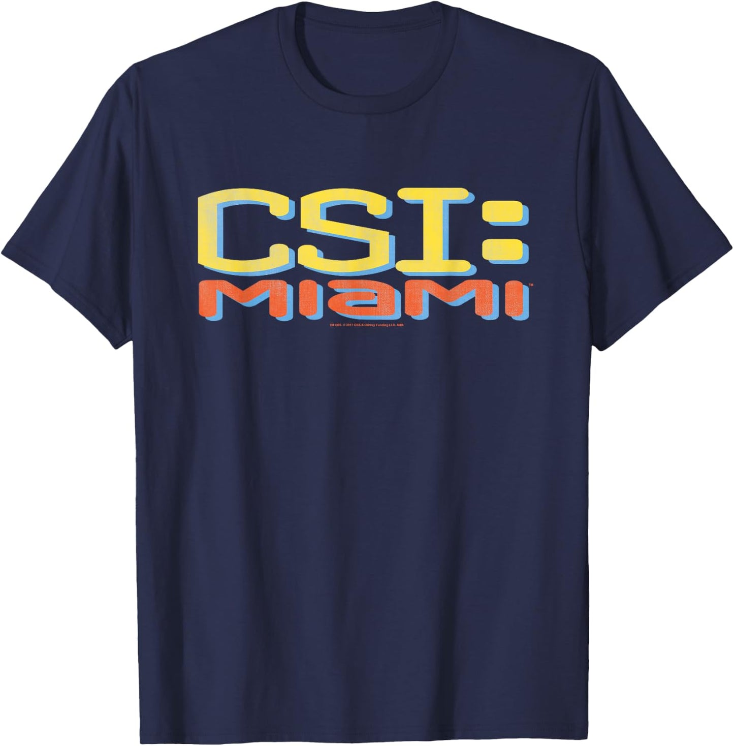 CSI: Miami Logo Distressed T-Shirt - T-Shirt | Navy