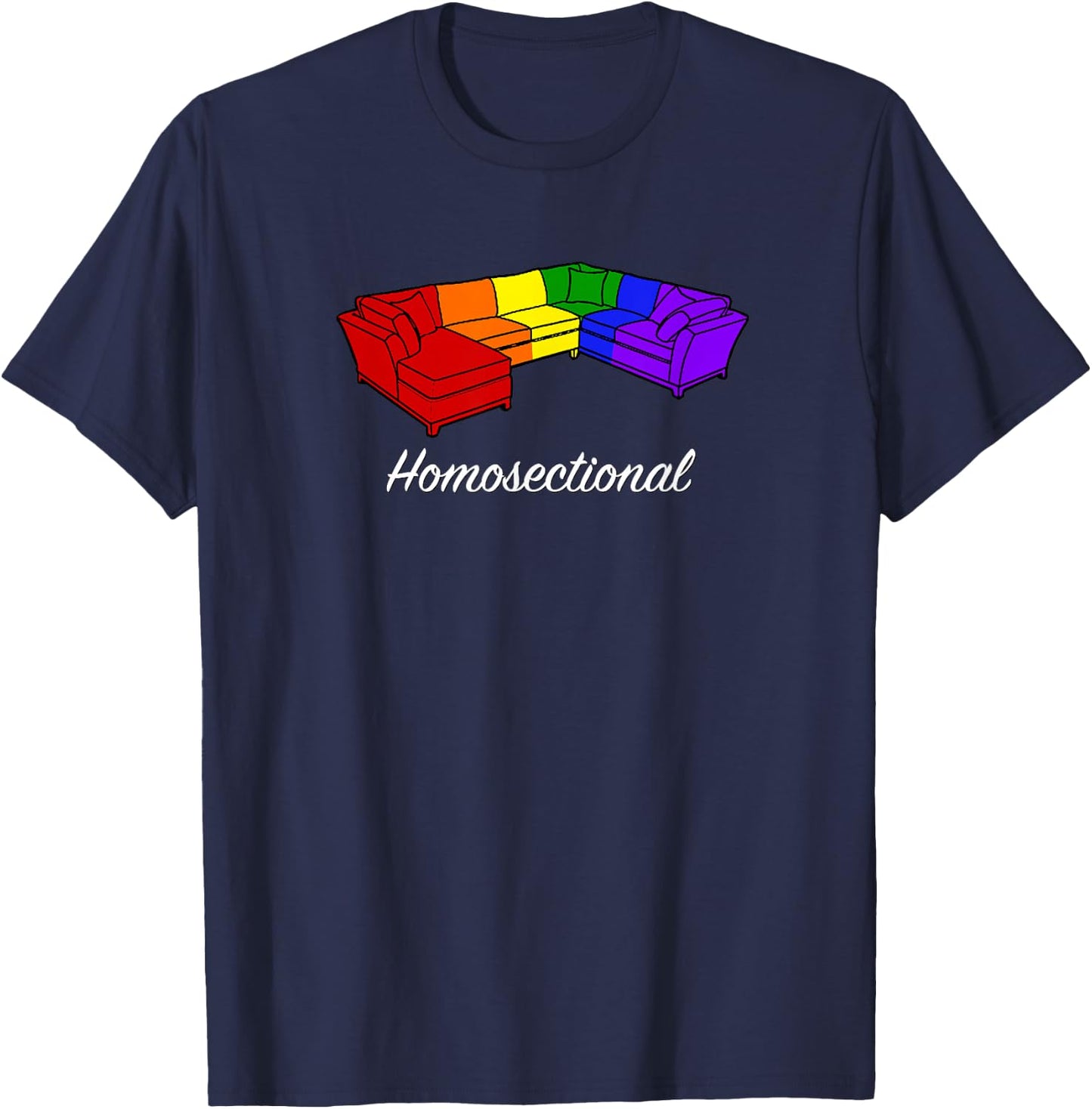Homosectional - Gay Pride - Rainbow - Funny T-Shirt - T-Shirt | Navy