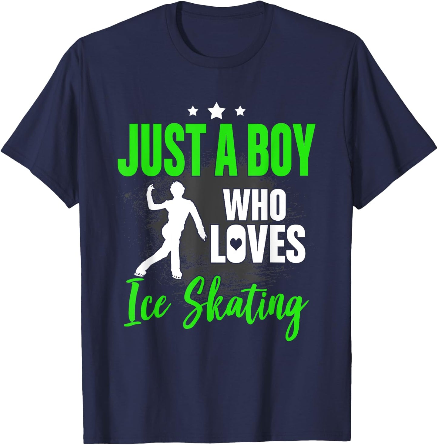 Funny Ice Skating Lover Graphic Men and Boy Figure Skater T-Shirt - T-Shirt | Navy