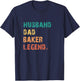 Husband Dad Baker Legend Vintage Retro Best Papa T-Shirt - T-Shirt | Navy