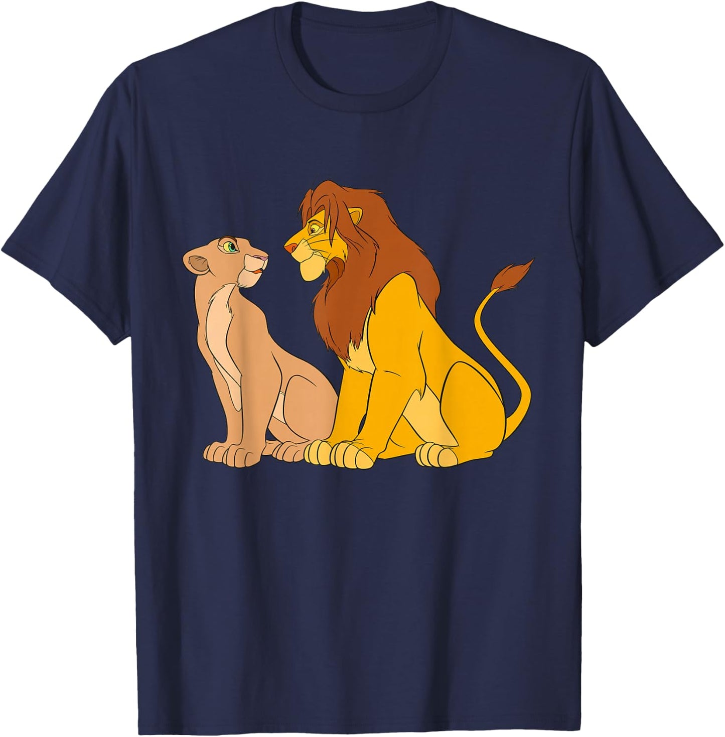 Disney The Lion King Adult Simba and Nala Together T-Shirt - T-Shirt | Navy
