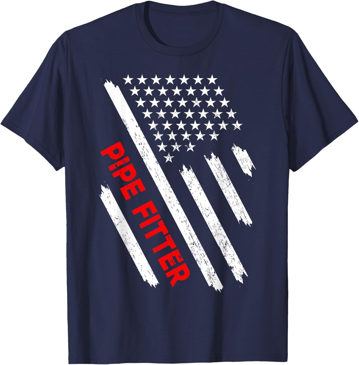 Pipe Fitter American Flag USA Pipefitter Welders Gift Kids Men T-Shirt - T-Shirt | Navy