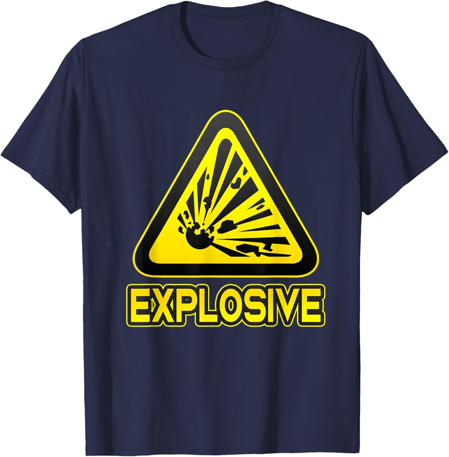 Explosive Funny Hazard Symbol Explosion Whim Fun T-Shirt - T-Shirt | Navy