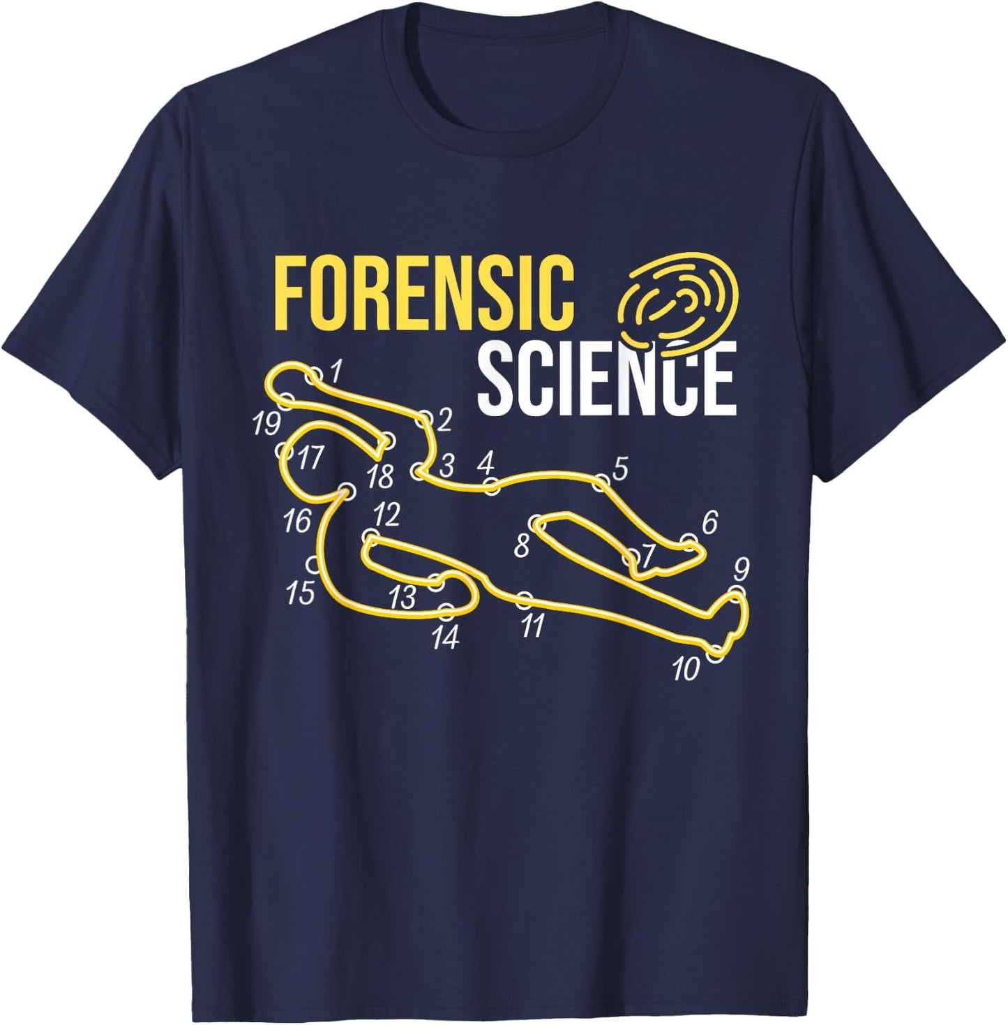 Connect Numbers, Crime Scene Forensic Science T-Shirt - T-Shirt | Navy