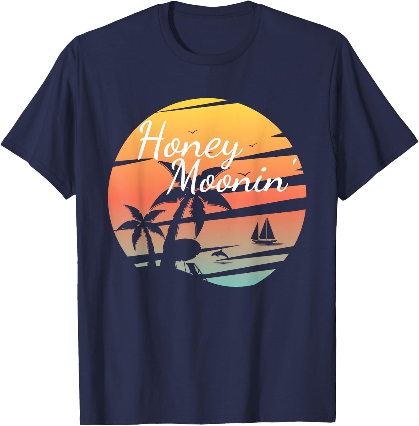 Honeymoon Couples - Just Married Matching Honeymooning Trip T-Shirt - T-Shirt | Navy