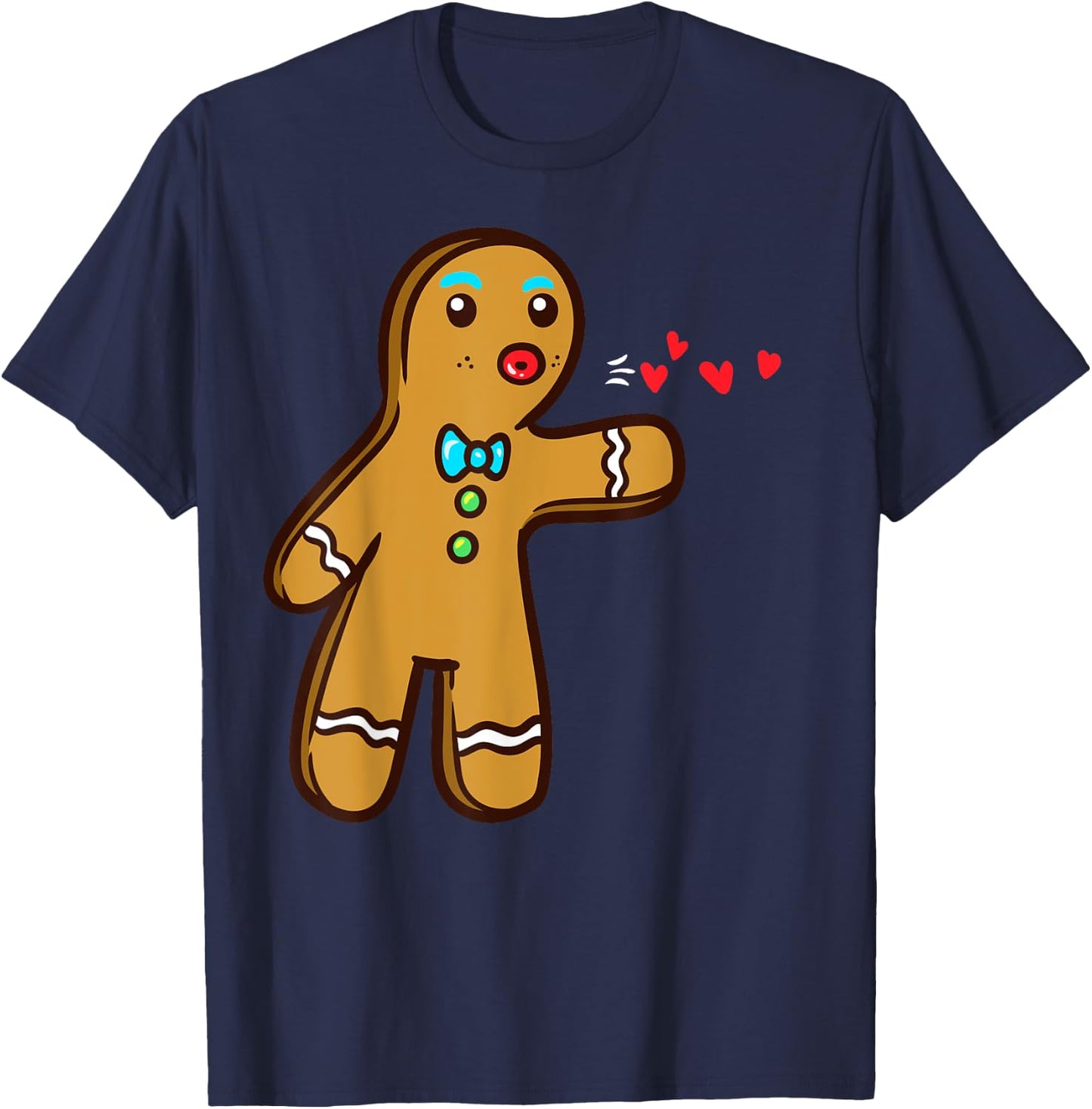 Gingerbread Cookie Matching Couple Christmas T-Shirt - T-Shirt | Navy