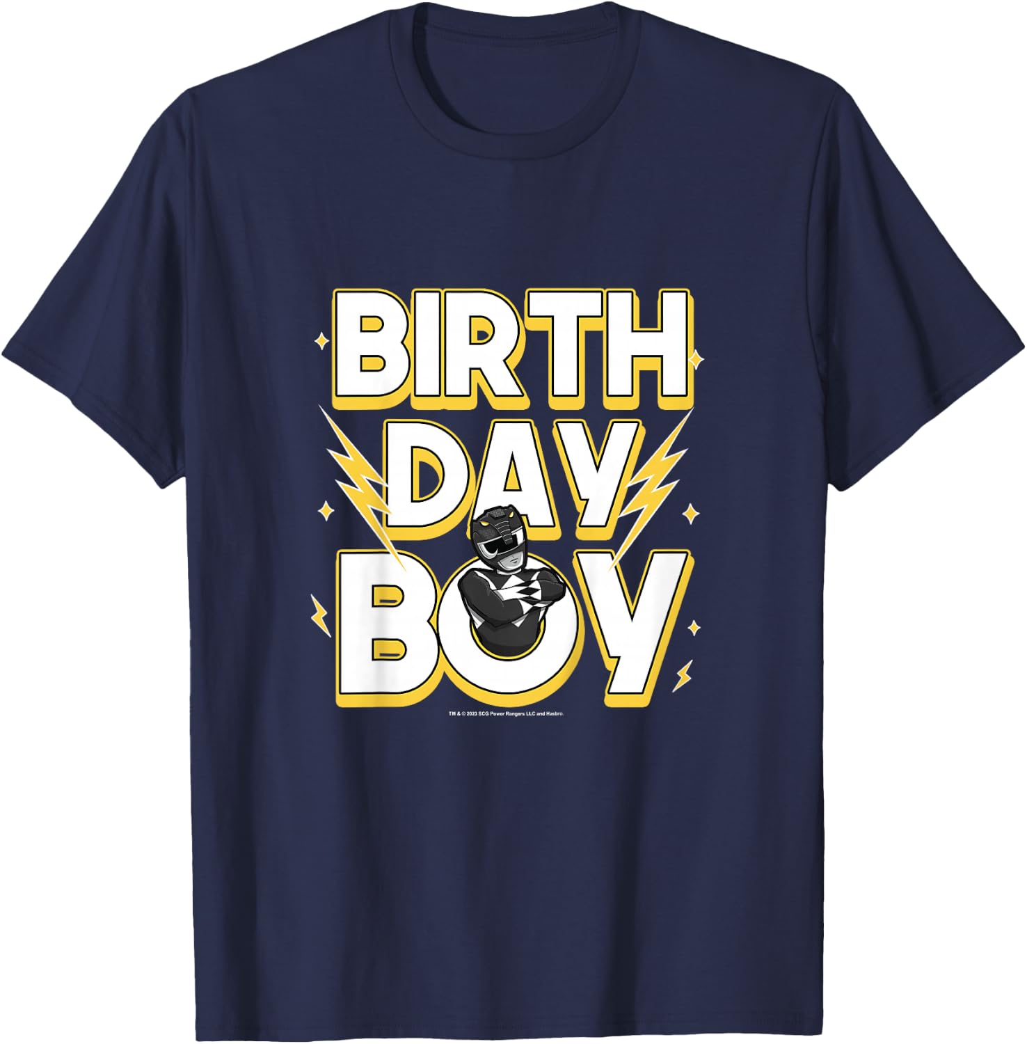 Kids Power Rangers Birthday Boy Black Ranger Logo Youth T-Shirt - T-Shirt | Navy