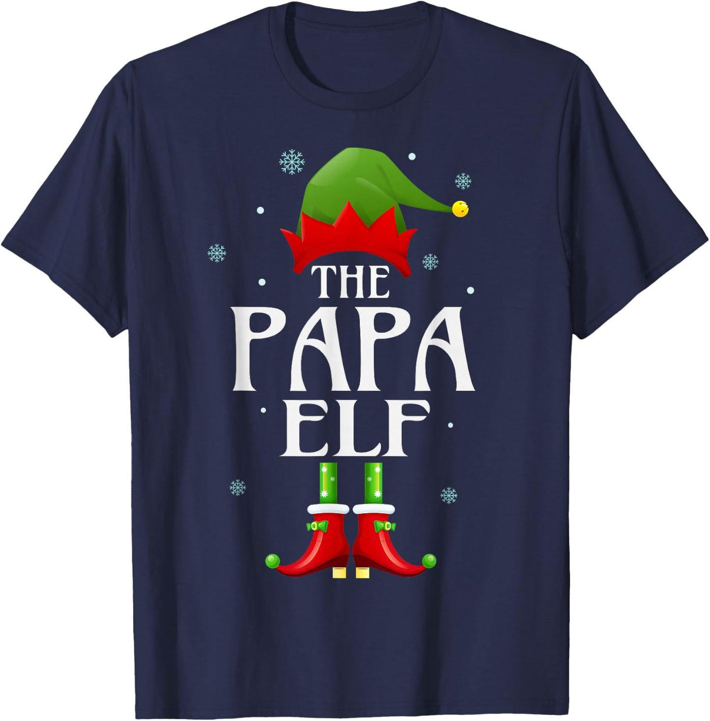 Papa Elf Xmas Matching Family Group Christmas Party Pajama T-Shirt - T-Shirt | Navy