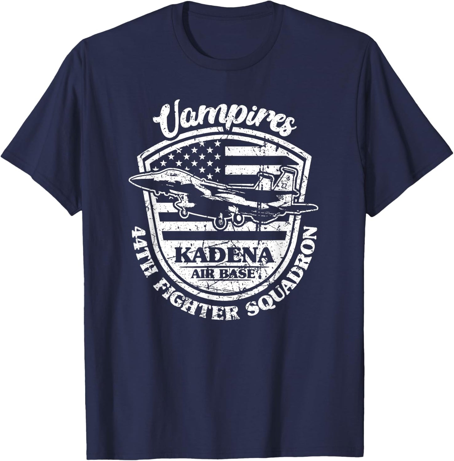 44th Fighter Squadron Vampires Kadena Air Base Okinawa Japan T-Shirt - T-Shirt | Navy