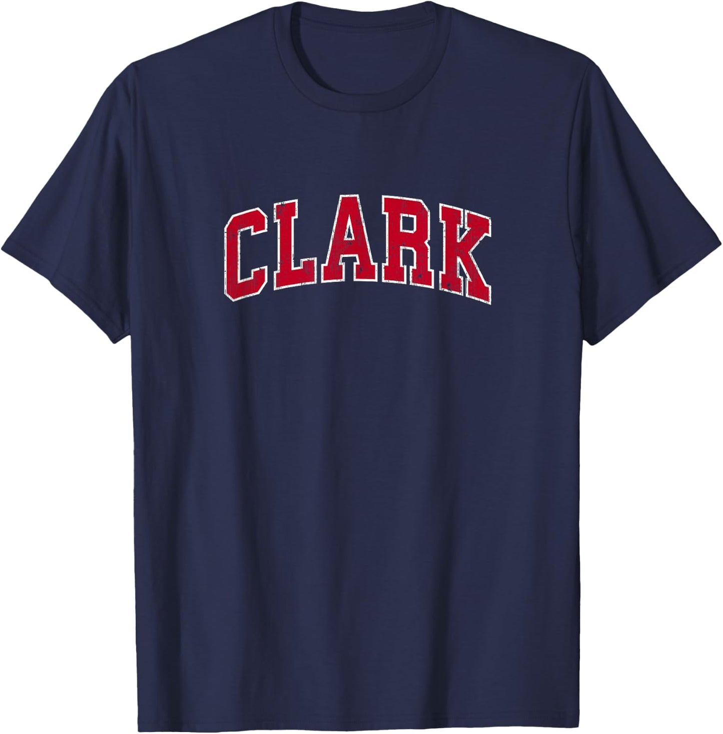 Clark New Jersey NJ Vintage Sports Design Red Design T-Shirt - T-Shirt | Navy