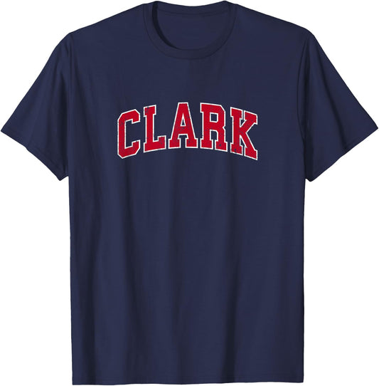 Clark New Jersey NJ Vintage Sports Design Red Design T-Shirt - T-Shirt | Navy