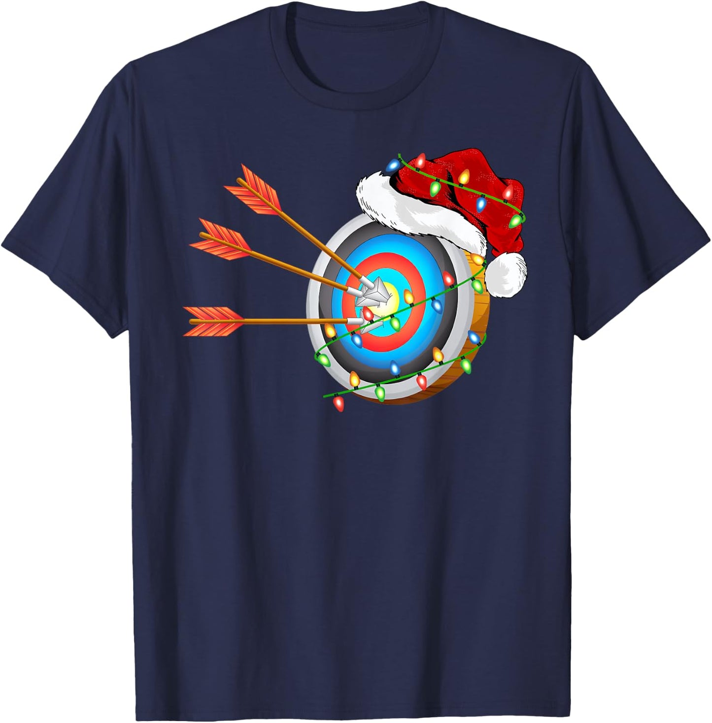 Archery Sports Lover Xmas Santa Hat Archery Christmas T-Shirt - T-Shirt | Navy