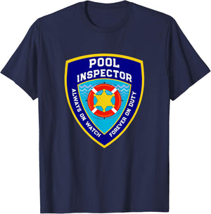Funny POOL INSPECTOR Off Duty Lifeguards Living Poolside T-Shirt - T-Shirt | Navy