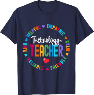 Technology Teacher Tech Computer Teacher STEM STEAM Women Girls Kids T-Shirt - T-Shirt | Navy