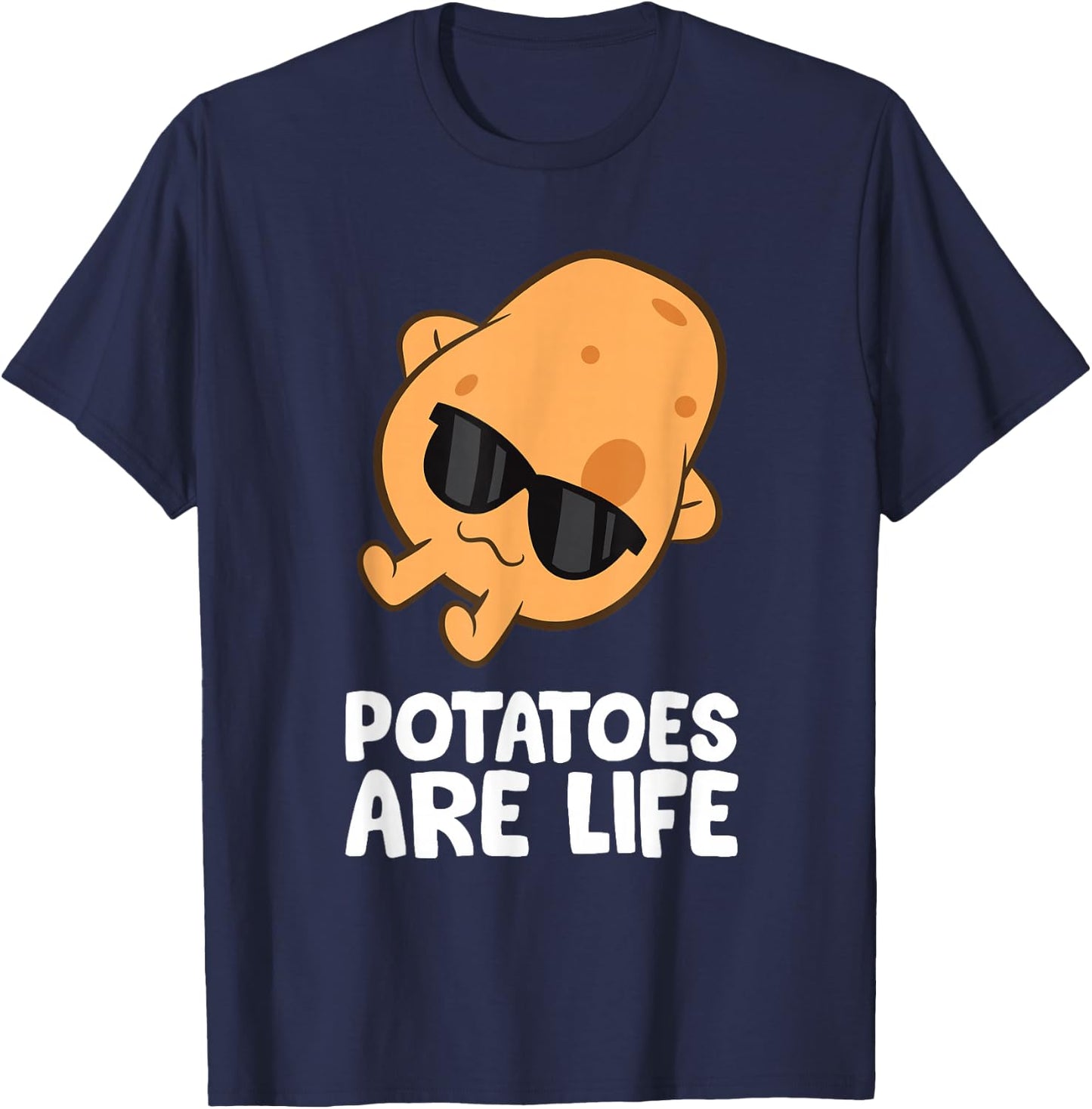 Potatoes Are Life Love Potatoes T-Shirt - T-Shirt | Navy