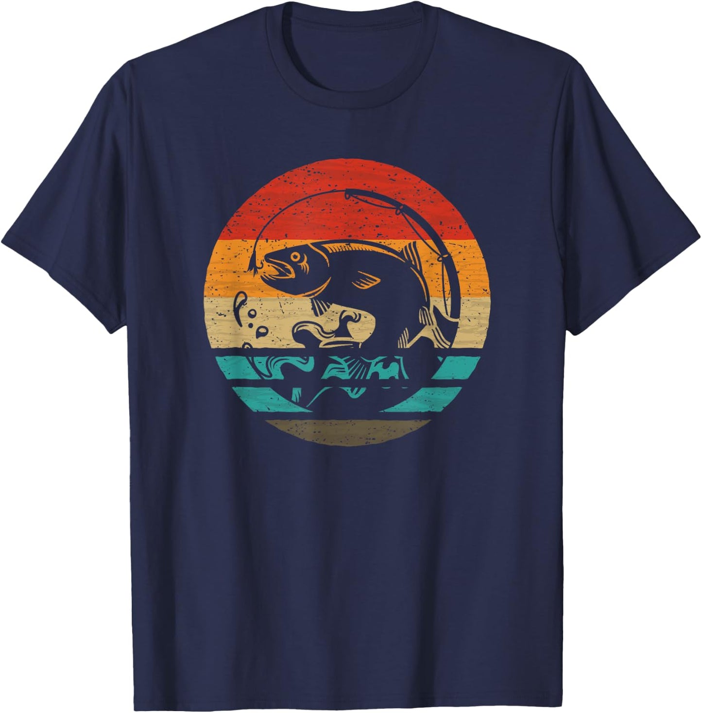 Fishing Retro Style Vintage T-Shirt - T-Shirt | Navy