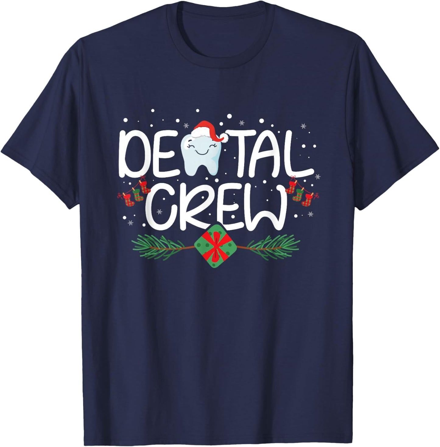 Dental Christmas Crew Dental Hygienist Assistant RDA Gift T-Shirt - T-Shirt | Navy