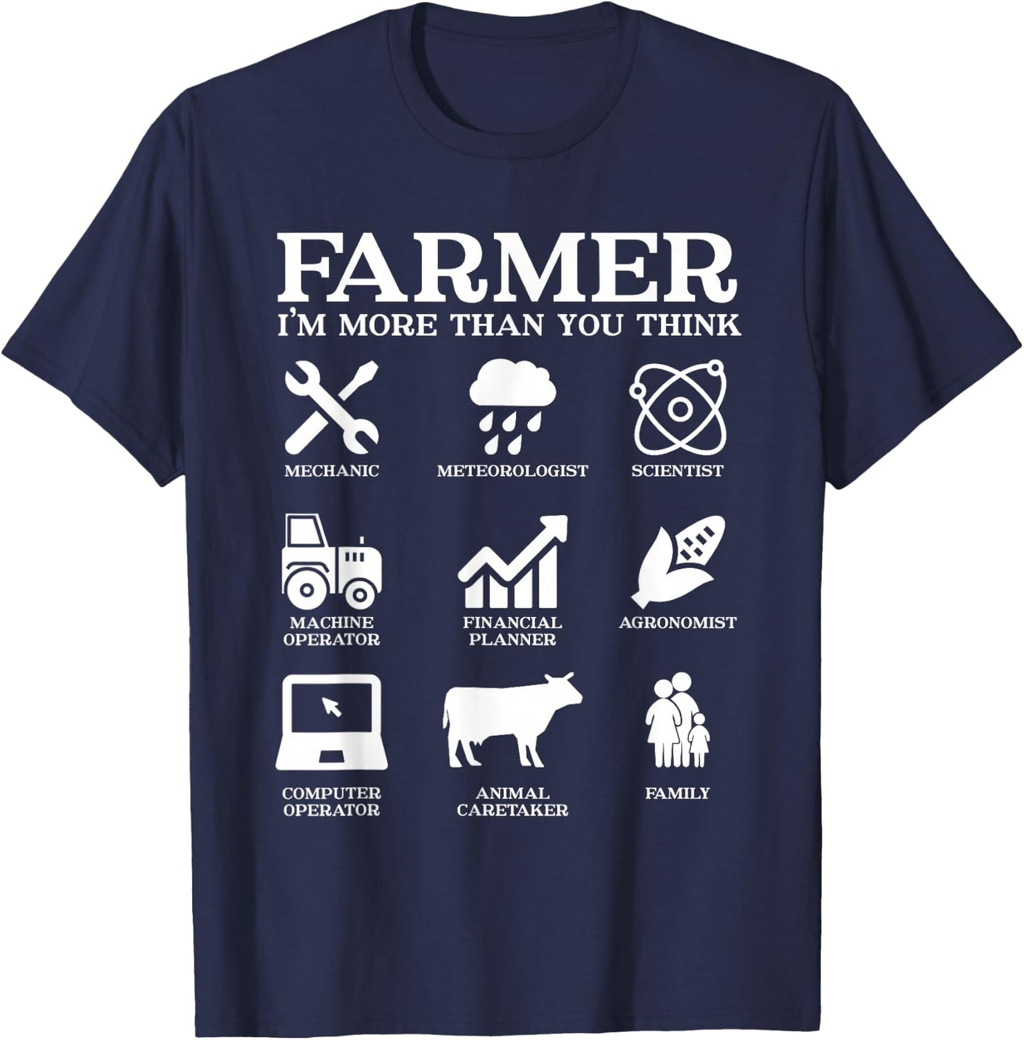 Farmer Gift Farming Agriculture Patriotic Farmer T-Shirt - T-Shirt | Navy