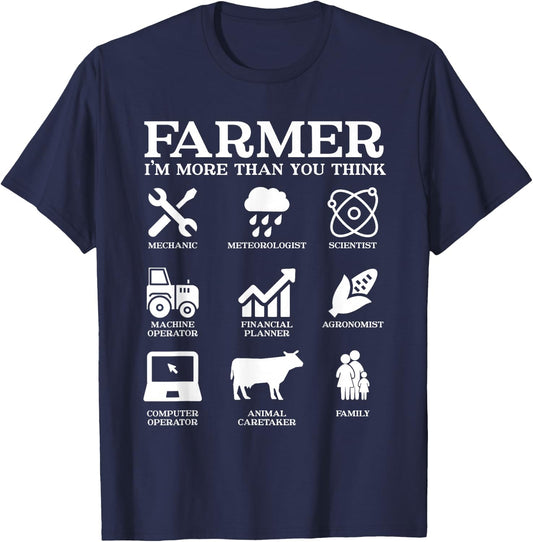 Farmer Gift Farming Agriculture Patriotic Farmer T-Shirt - T-Shirt | Navy
