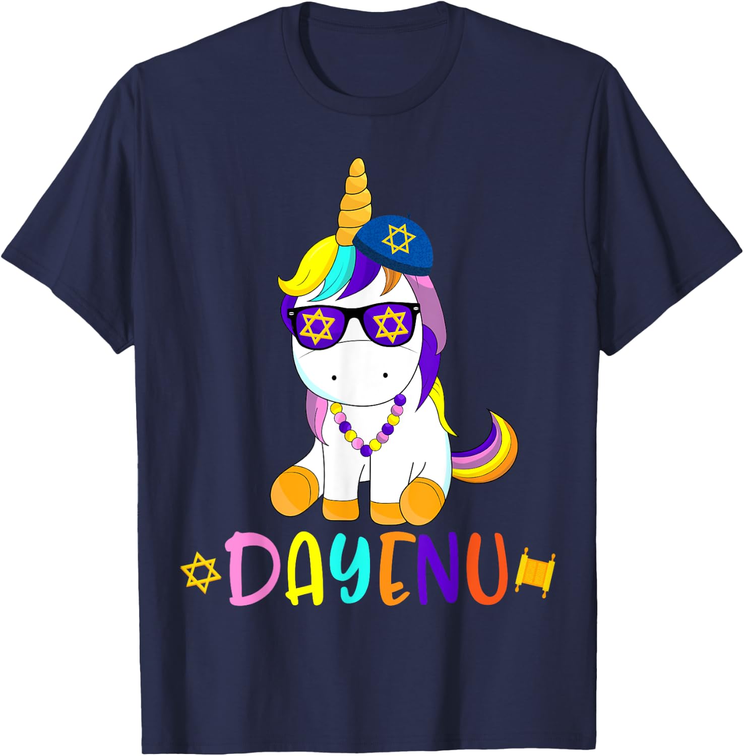 Passover Unicorn Shirt Jewish Matzo Jewnicorn Dayenu Pesach T-Shirt - T-Shirt | Navy