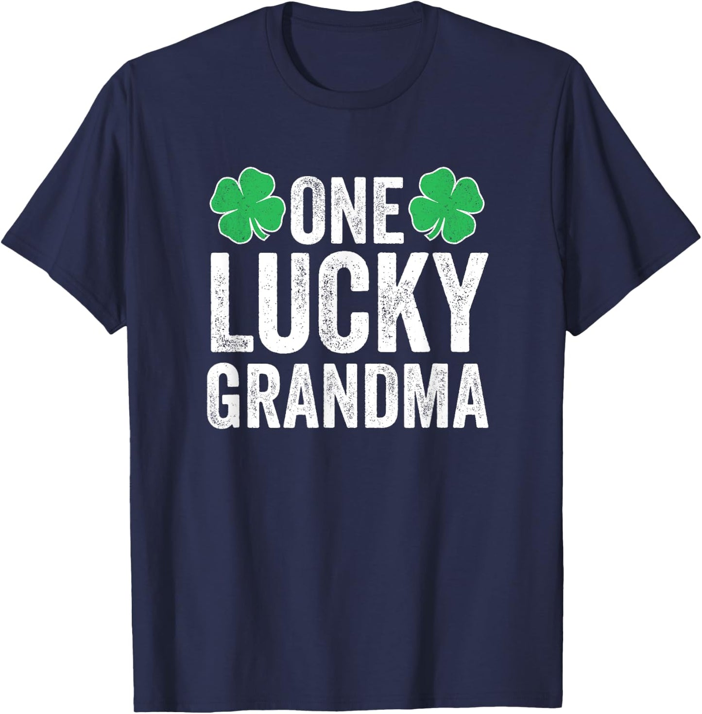 One Lucky Grandma Shirt Women St Patricks Day Clover T-Shirt - T-Shirt | Navy