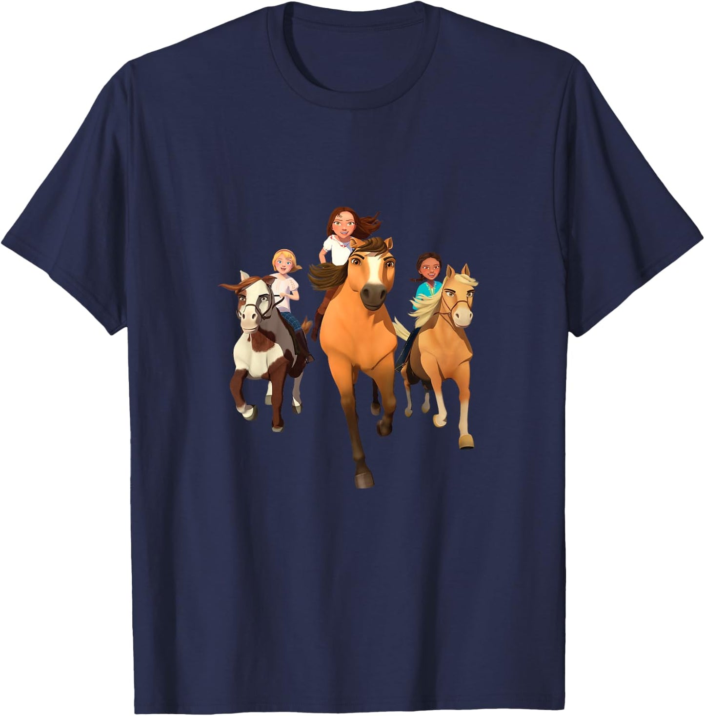 DreamWorks Spirit Riding Free - Horseback Riding Kids T-Shirt - T-Shirt | Navy