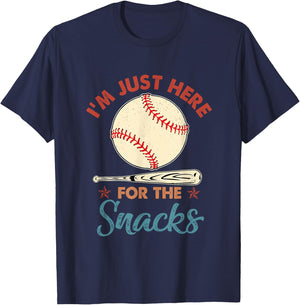 I'm Just Here For The Snacks Fantasy Baseball Vintage T-Shirt - T-Shirt | Navy