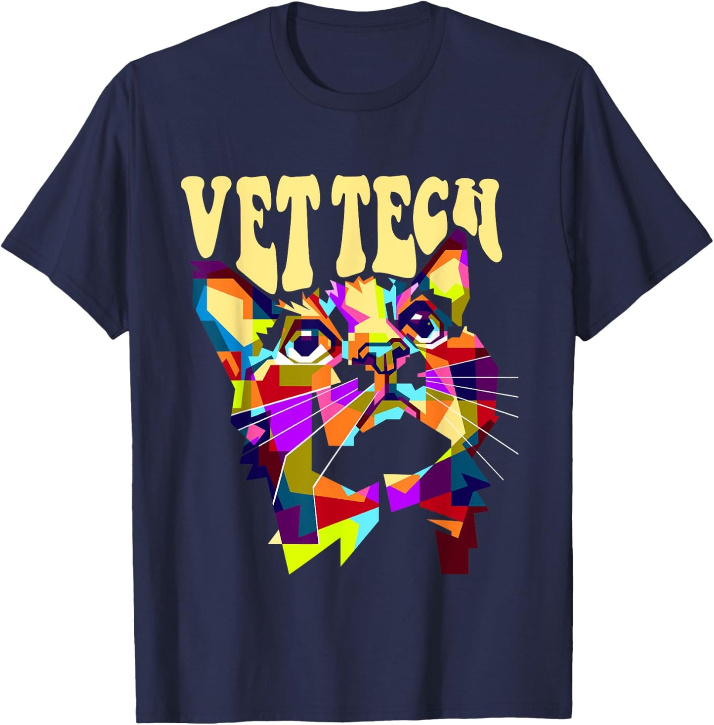 Vet Tech Cat Kitten Pet Veterinarian Veterinary Technician T-Shirt - T-Shirt | Navy