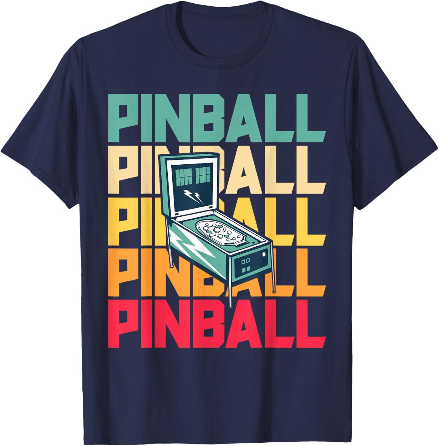 Pinball Shirt Retro Vintage Arcade Shirt Pinball Machine T-Shirt - T-Shirt | Navy