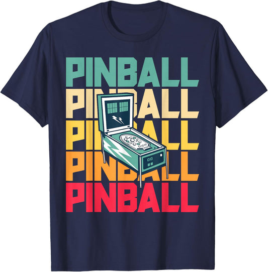 Pinball Shirt Retro Vintage Arcade Shirt Pinball Machine T-Shirt - T-Shirt | Navy