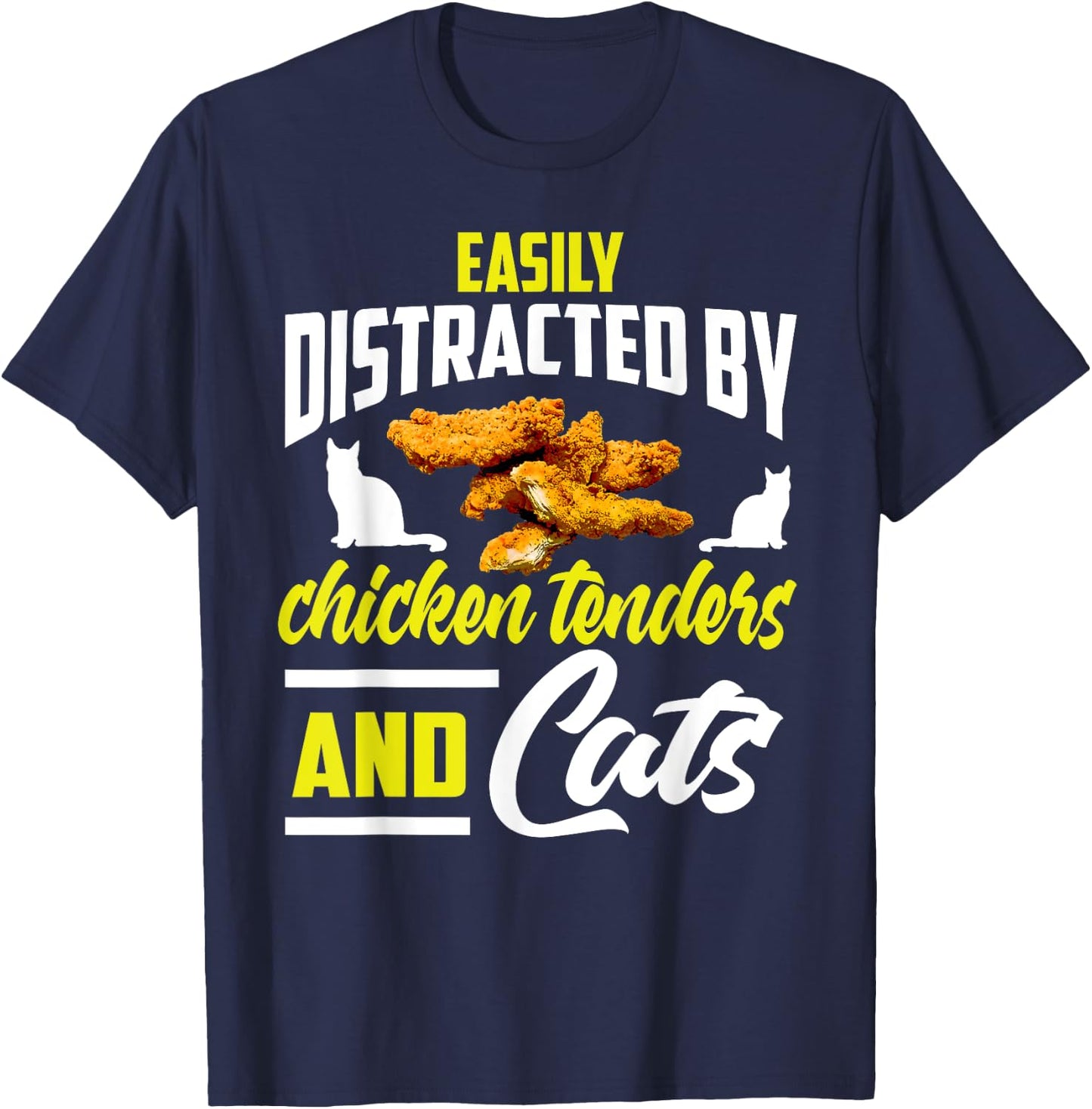 Chicken Tenders Shirt Funny Cat Lover Chicken Tenders Women Girls Kids T-Shirt - T-Shirt | Navy