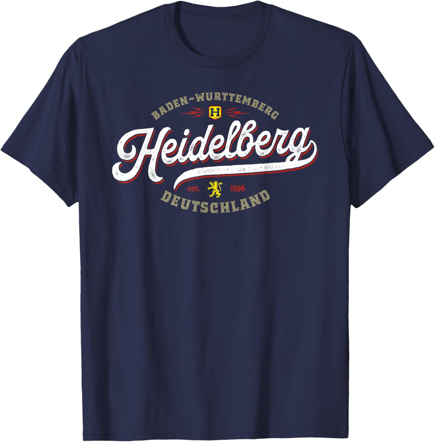 Heidelberg Germany - Vintage Souvenir Travel Heidelberg T-Shirt - T-Shirt | Navy