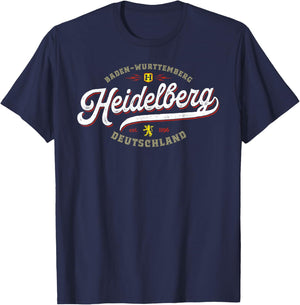 Heidelberg Germany - Vintage Souvenir Travel Heidelberg T-Shirt - T-Shirt | Navy