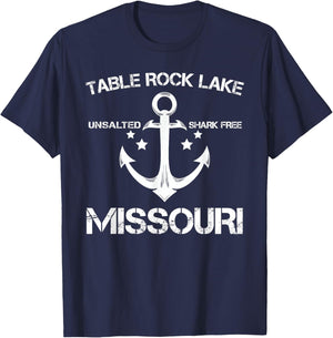 TABLE ROCK LAKE MISSOURI Funny Fishing Camping Summer Gift Men Women Girls Kids T-Shirt - T-Shirt | Navy