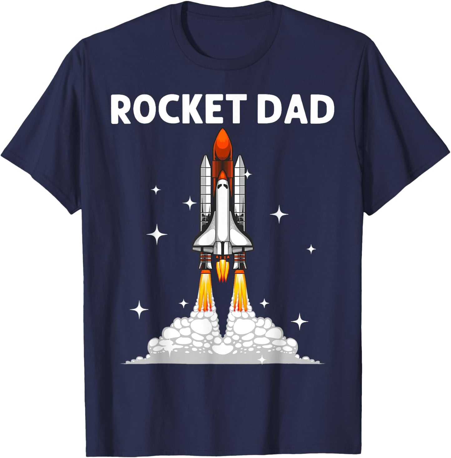 Cool Rocket Design For Dad Father Space Rocket Ship Vehicle T-Shirt - T-Shirt | Navy