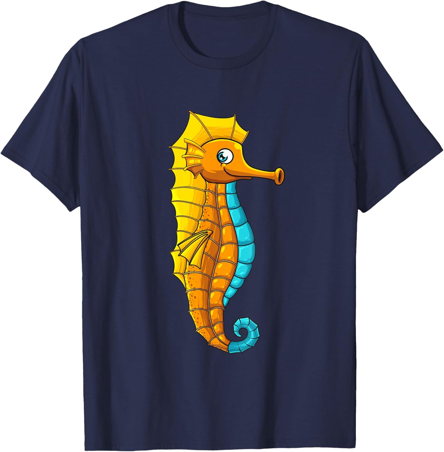 Cute Seahorse Art Women Seahorse Sea Animal Lovers T-Shirt - T-Shirt | Navy
