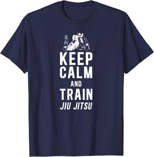 Jiu Jitsu Keep Calm And Train Jiu-Jitsu T-Shirt - T-Shirt | Navy