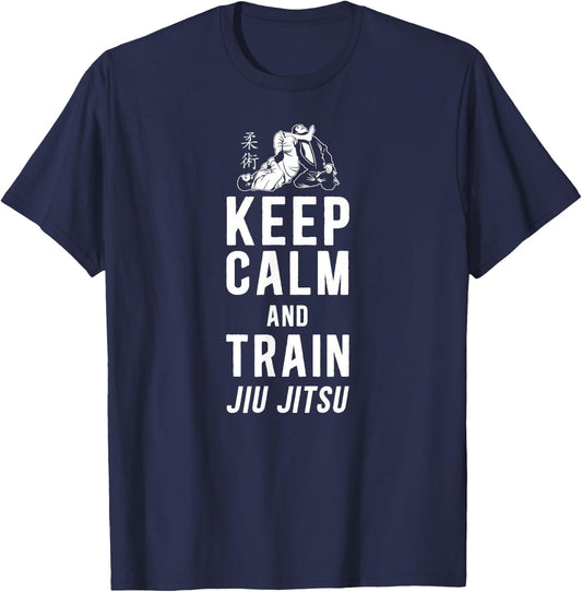 Jiu Jitsu Keep Calm And Train Jiu-Jitsu T-Shirt - T-Shirt | Navy