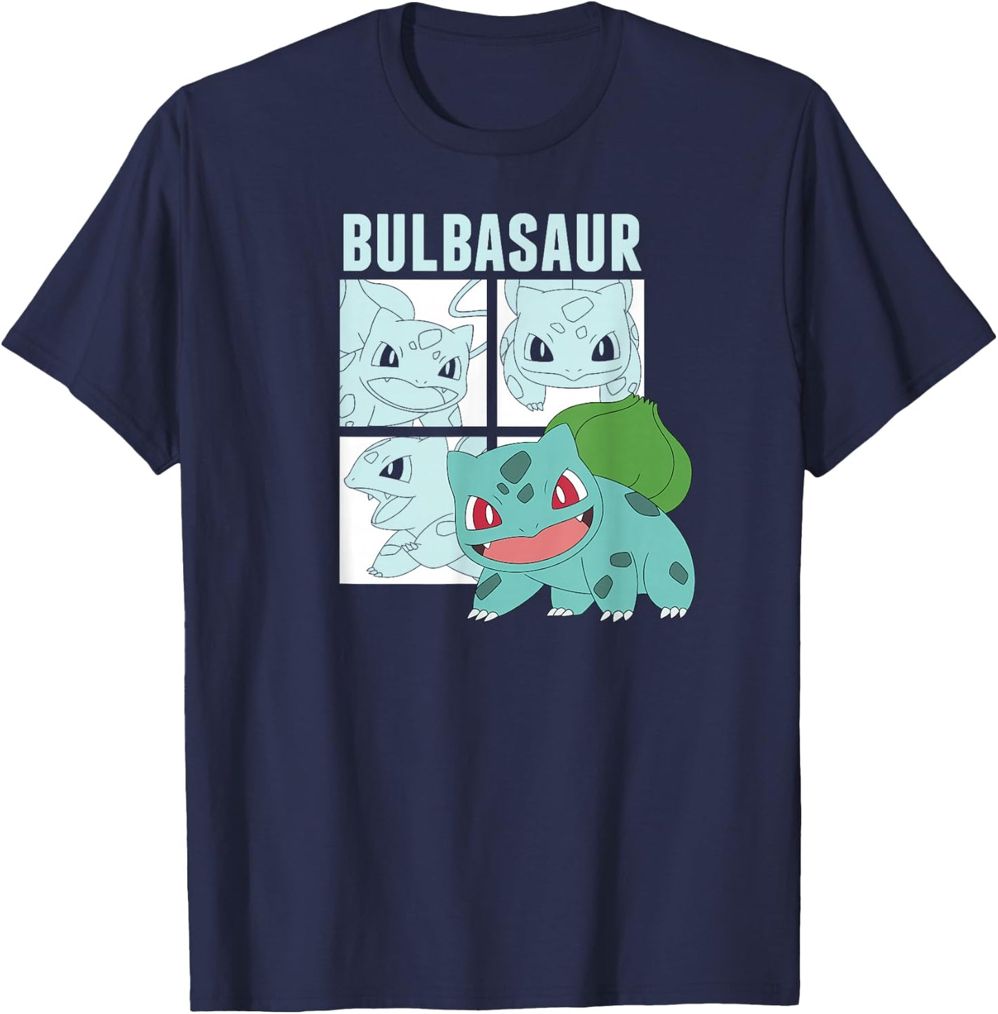 Pokémon - Bulbasaur Squares T-Shirt - T-Shirt | Navy