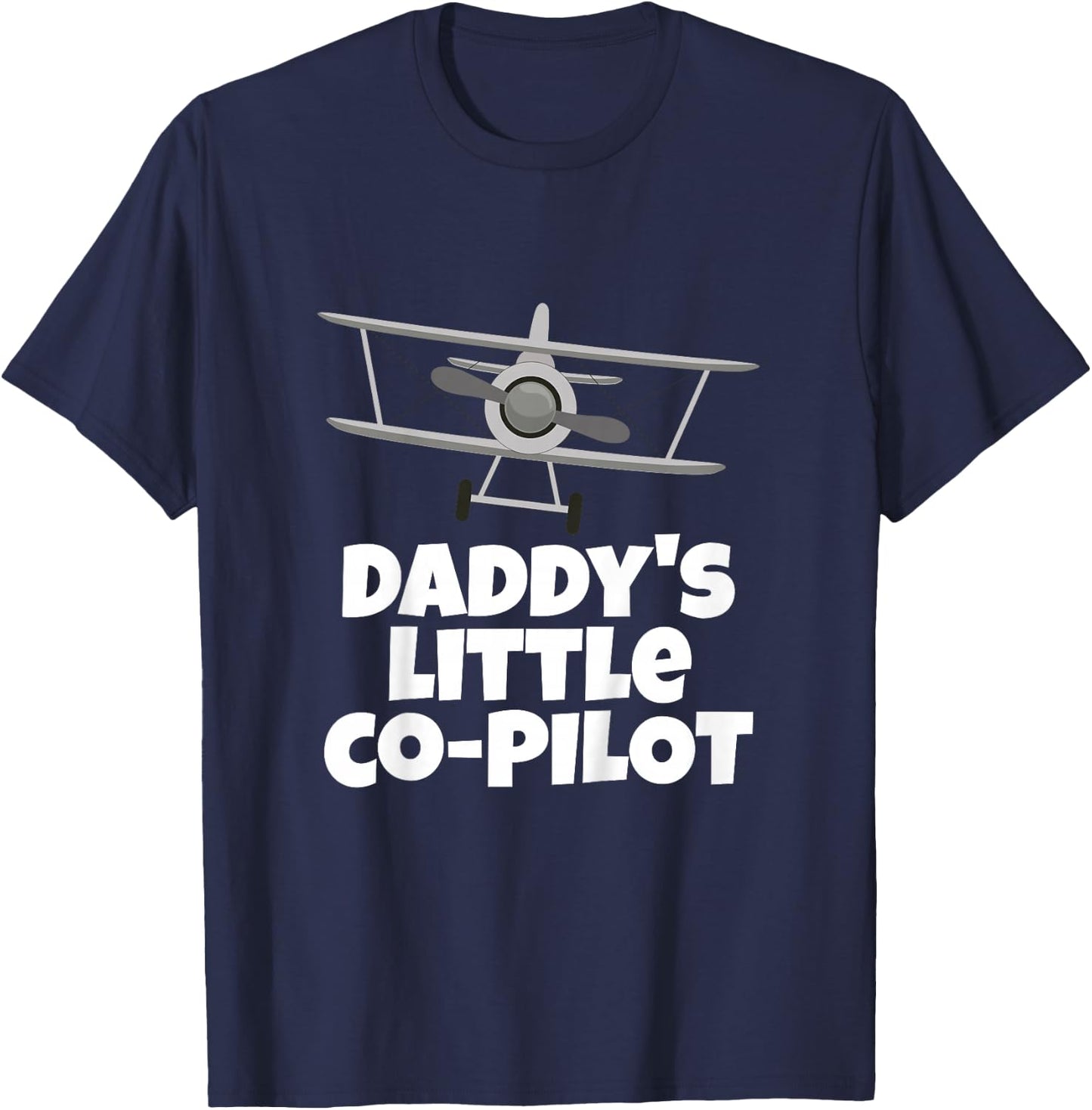 Daddy's Little Co-Pilot Kid's Airplane T-Shirt - T-Shirt | Navy