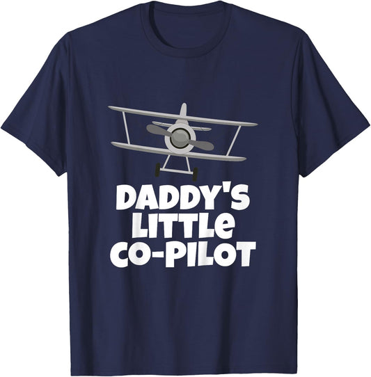 Daddy's Little Co-Pilot Kid's Airplane T-Shirt - T-Shirt | Navy