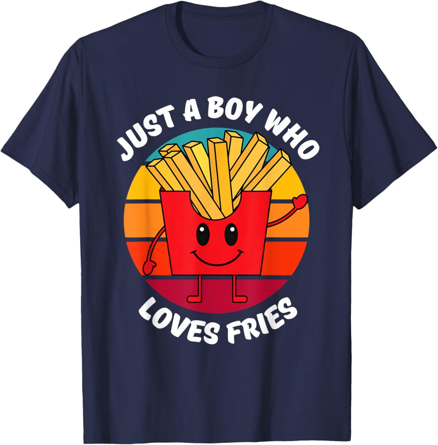 Just A Boy Who Loves French Fries Kids Toddler Baby 5T 4T 3T T-Shirt - T-Shirt | Navy
