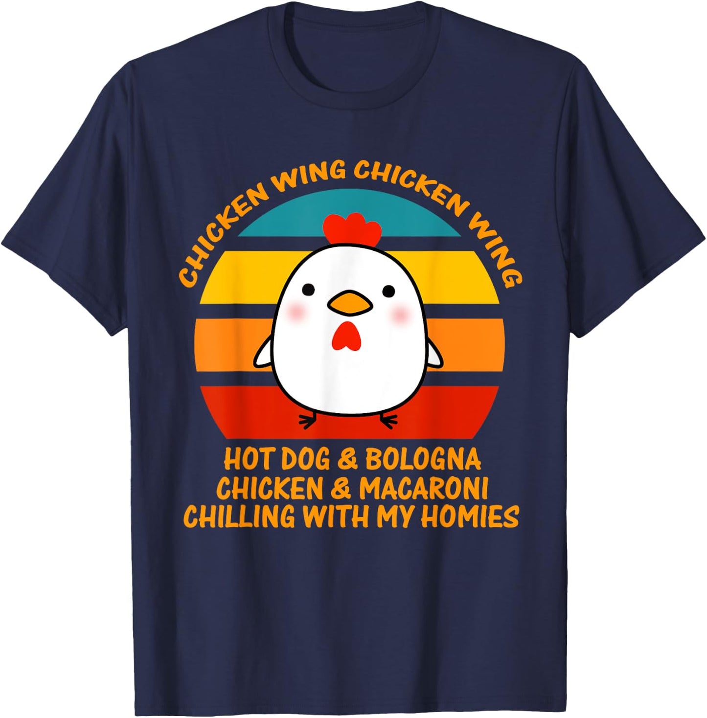 Chicken Wing Chicken Wing Hot Dog and Bologna Kids Boy Girl T-Shirt - T-Shirt | Navy