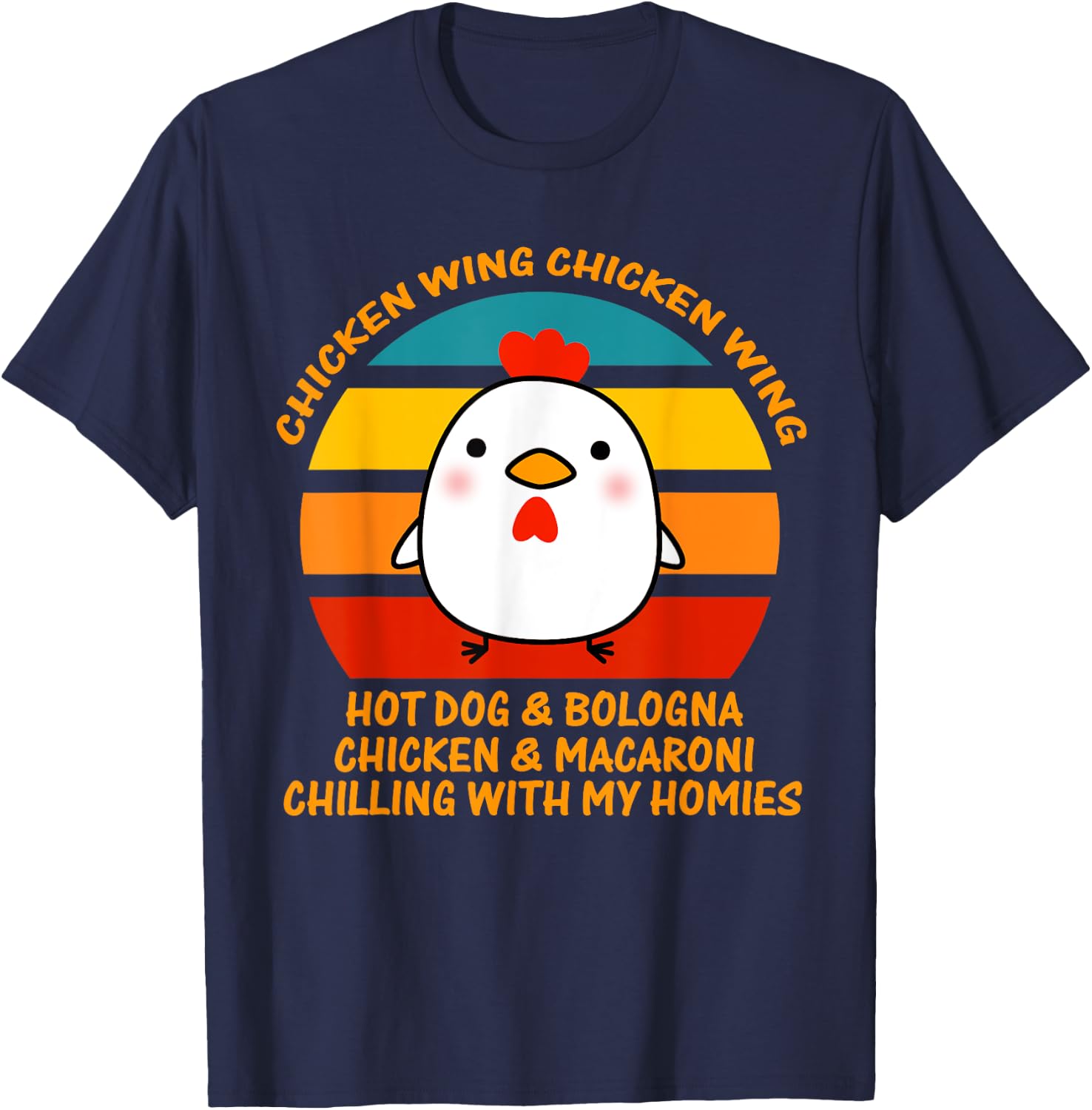 Chicken Wing Chicken Wing Hot Dog and Bologna Kids Boy Girl T-Shirt - T-Shirt | Navy
