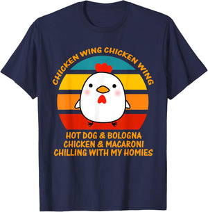 Chicken Wing Chicken Wing Hot Dog and Bologna Kids Boy Girl T-Shirt - T-Shirt | Navy